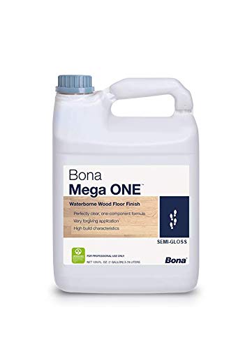 Bona Mega ONE SEMI Gloss Water-Based Floor Finish - Durable, Low VOC, Easy Application for Hardwood Floors - Perfect for Living Rooms, Bedrooms & High-Traffic Areas