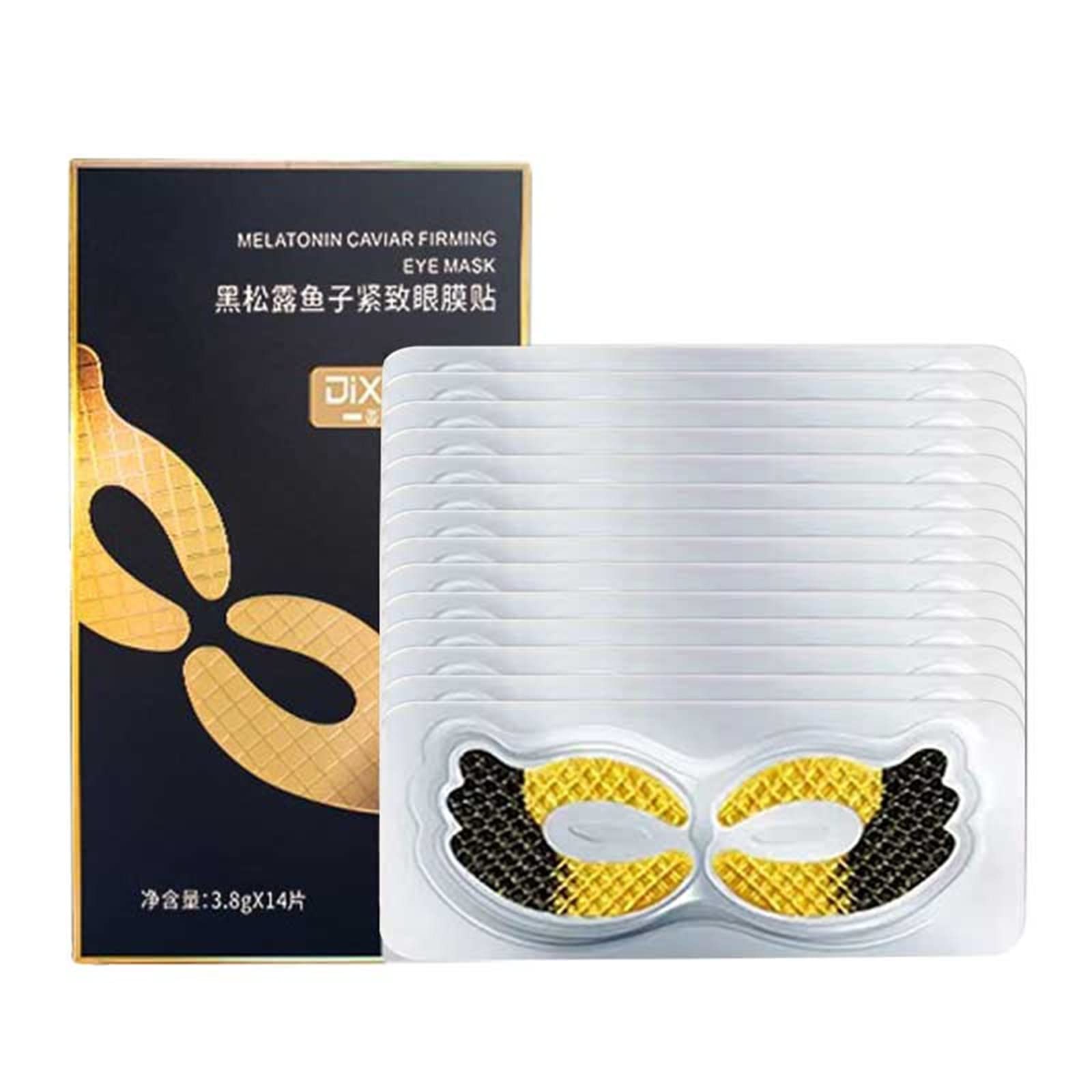 Black Eye Mask for Wrinkles & Dark Circles - Tightening & Moisturizing Under Eye Pads (1ml) | Reduce Puffiness & Fine Lines | Perfect for Night Routine, Travel & Skincare Regimen