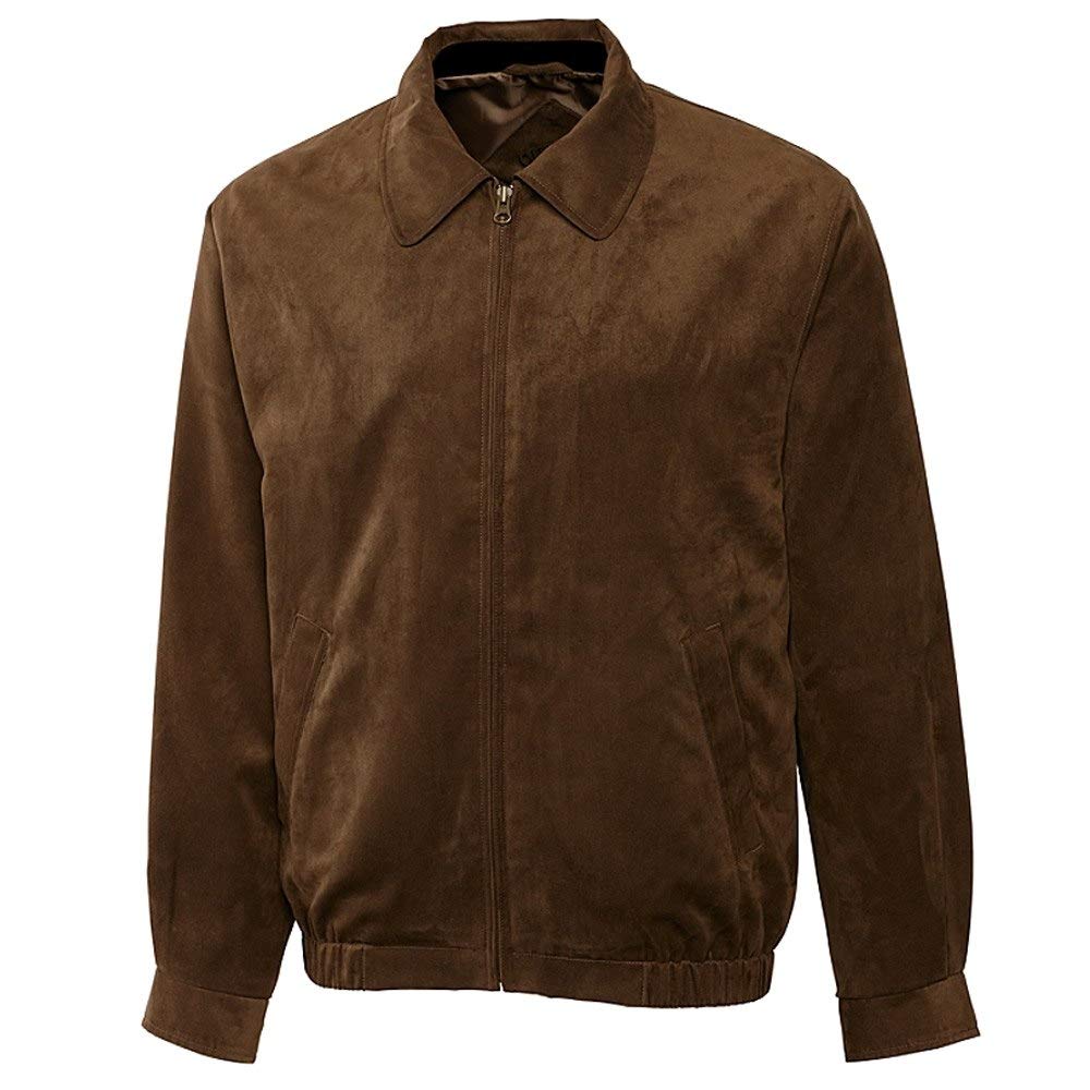 Cutter & Buck Men's Big & Tall Micro Suede Bomber Jacket - Lightweight Water-Resistant Urban Outerwear for Work & Casual Wear