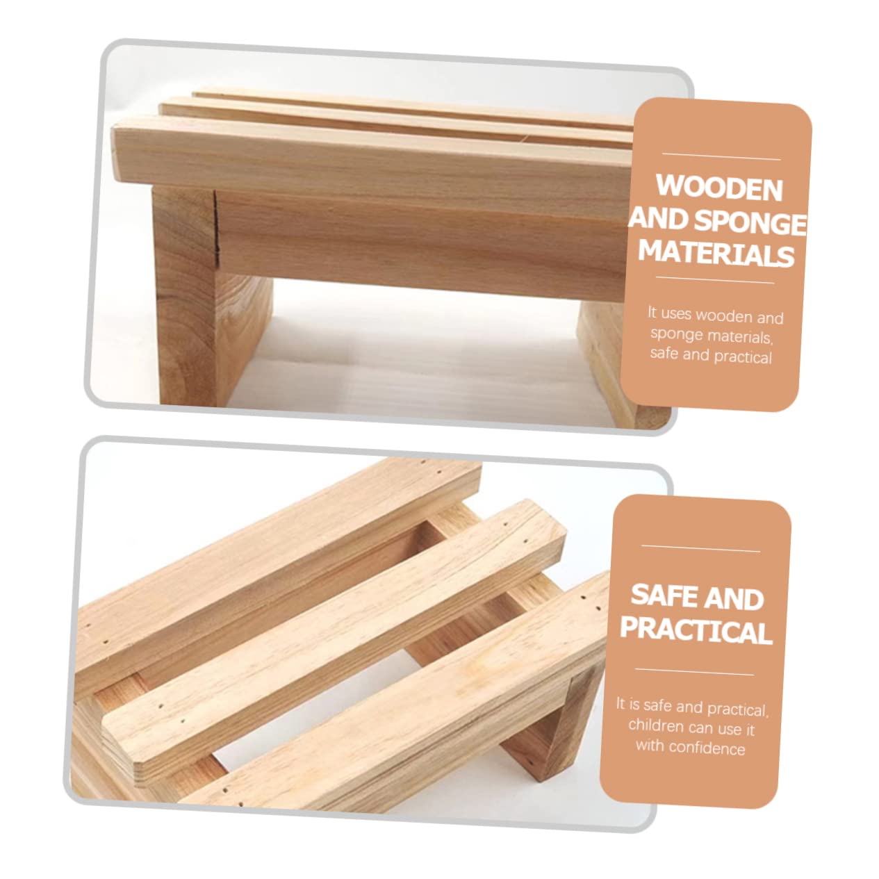 Homoyoyo Wooden Bench Stool for Kids & Adults - Durable Step Stool for Boys & Girls Bedroom, Living Room, and Home Decor | Perfect for Reading Nook, Playroom, and Entryway Seating