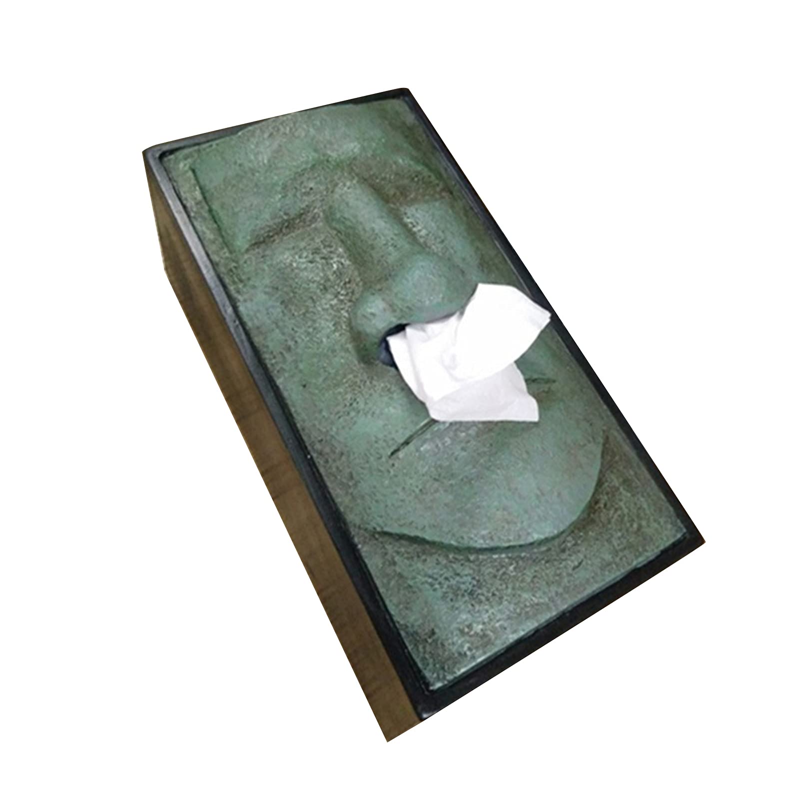 Funny Easter Stone Portrait Tissue Box - Creative Waterproof Drawer Tissue Case for Home Decor, Bathroom, Office & Gifts