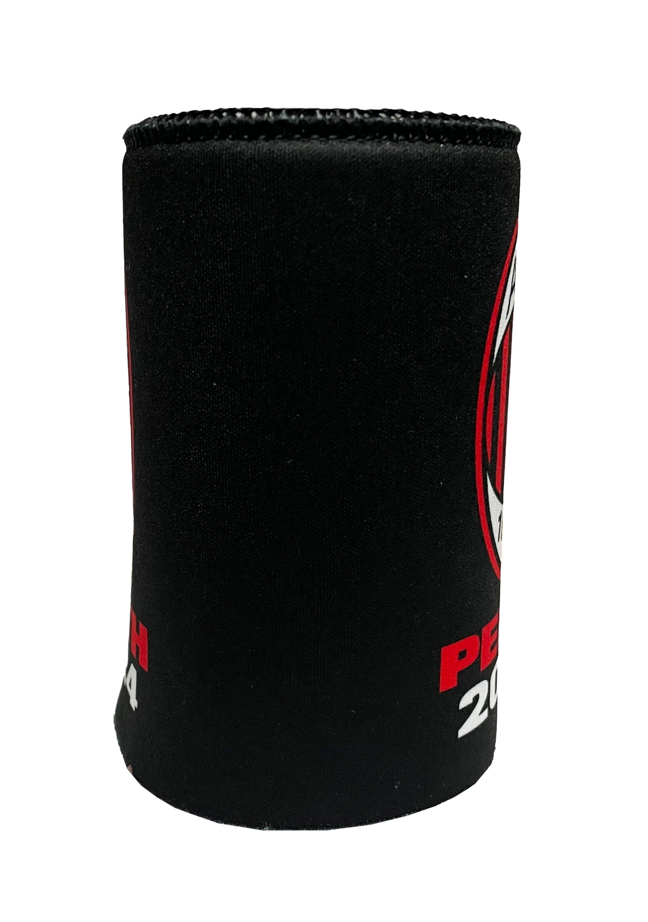 Official AC Milan Insulated Can Cooler - Black | Keep Drinks Cold for Hours | Perfect for Soccer Games, BBQs & Tailgating