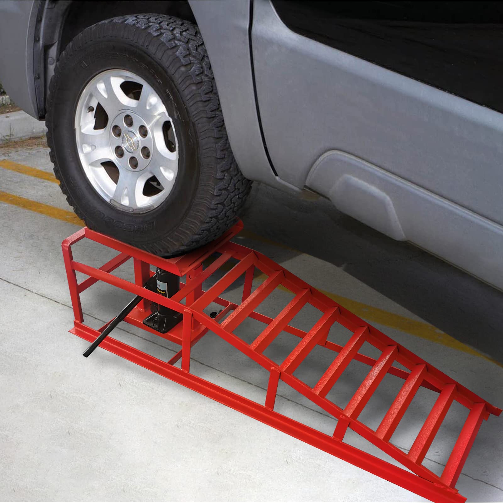 Wuyule 2PCS Heavy Duty Car Ramps - 10,000lbs Capacity Hydraulic Vehicle Lift for Car & Truck Repair | Perfect for DIY Auto Maintenance, Oil Changes & Tire Rotation