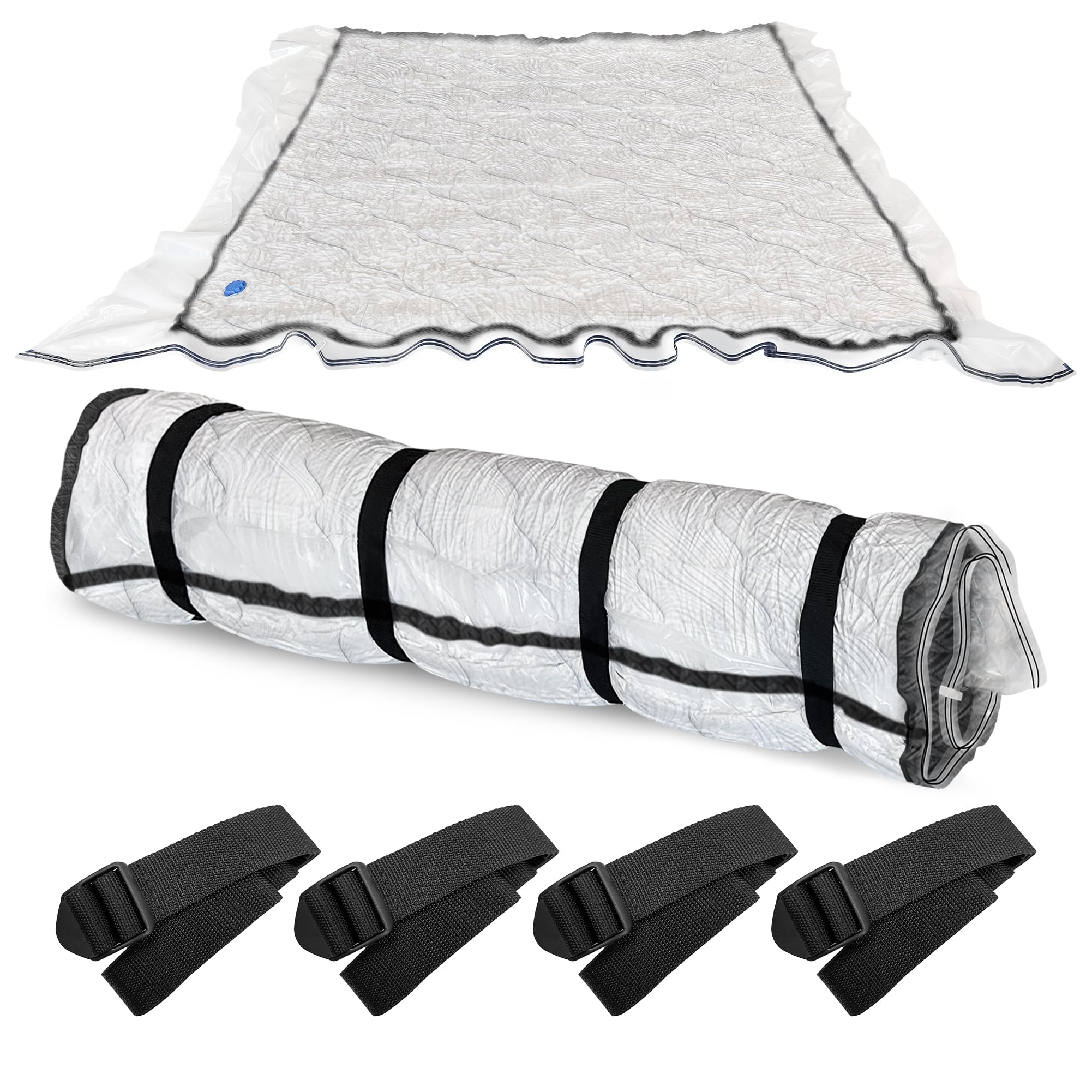 Queen/Full Mattress Vacuum Storage Bag for Moving & Travel - 14 Inch Thick Memory Foam & Latex Mattress Protector | Perfect for Home Storage, Dorm Moves & RV Camping