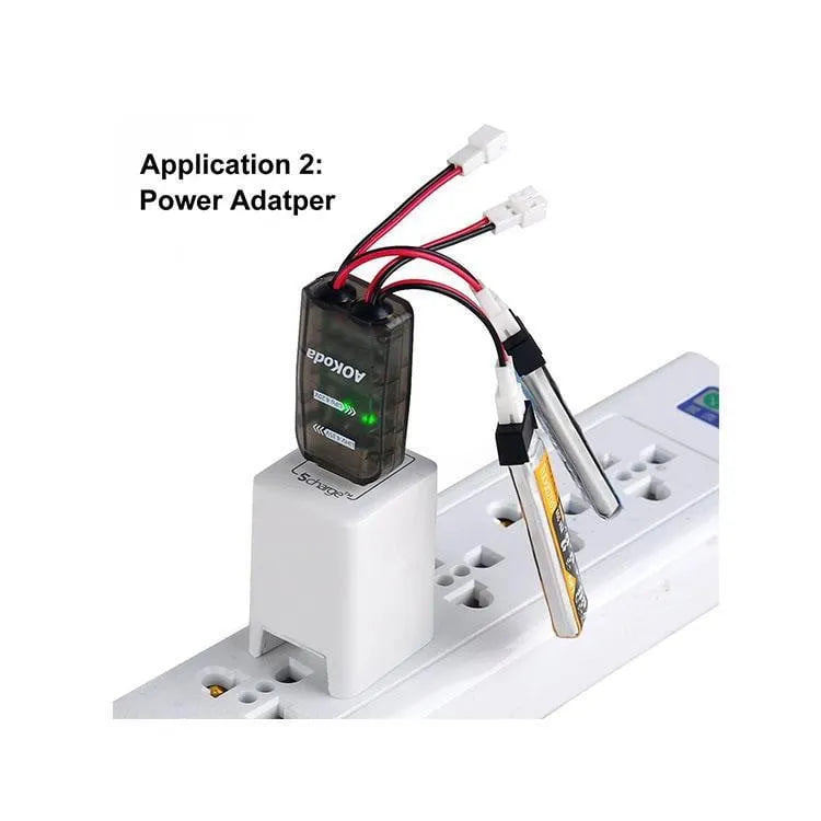 AOkoda CX405 1S Lipo Battery Charger (2 Pack) - Fast Charging for RC Drones, Toys, and Hobby Models - Perfect for Indoor and Outdoor Use