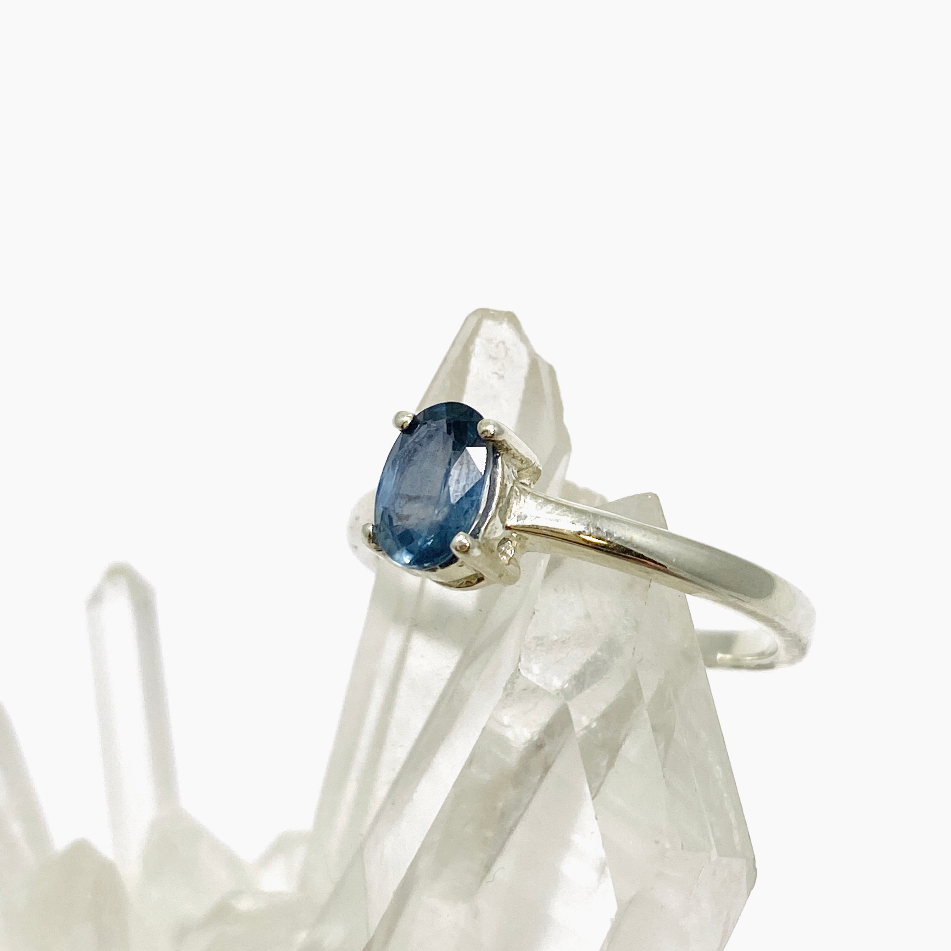 Elegant Sapphire Oval Faceted Ring - Size 8 (PRGJ812) - Perfect for Engagement, Anniversary & Special Occasions