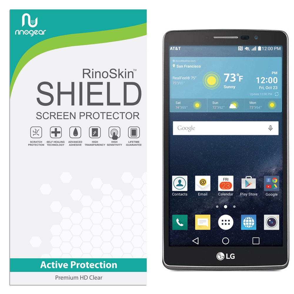 RinoGear Screen Protector for LG G Vista 2 (2015) - Case Friendly, Flexible TPU Film with Full Coverage - Perfect for Everyday Protection Against Scratches and Drops