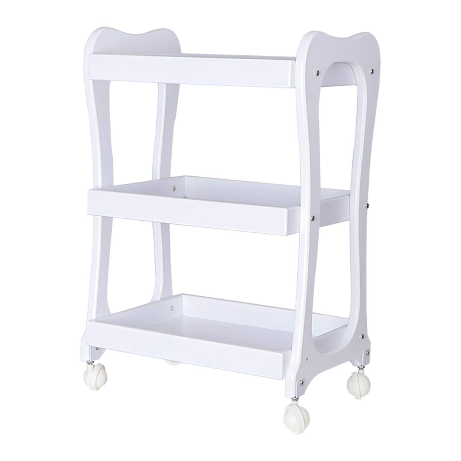 Professional Salon & Spa Rolling Trolley Cart - 3-Tier Hairdressing Tool Storage with Wheels for Beauty, Tattoo & Nail Equipment (Black/White) - Perfect for Mobile Stylists, Home Salons & Spa Treatments