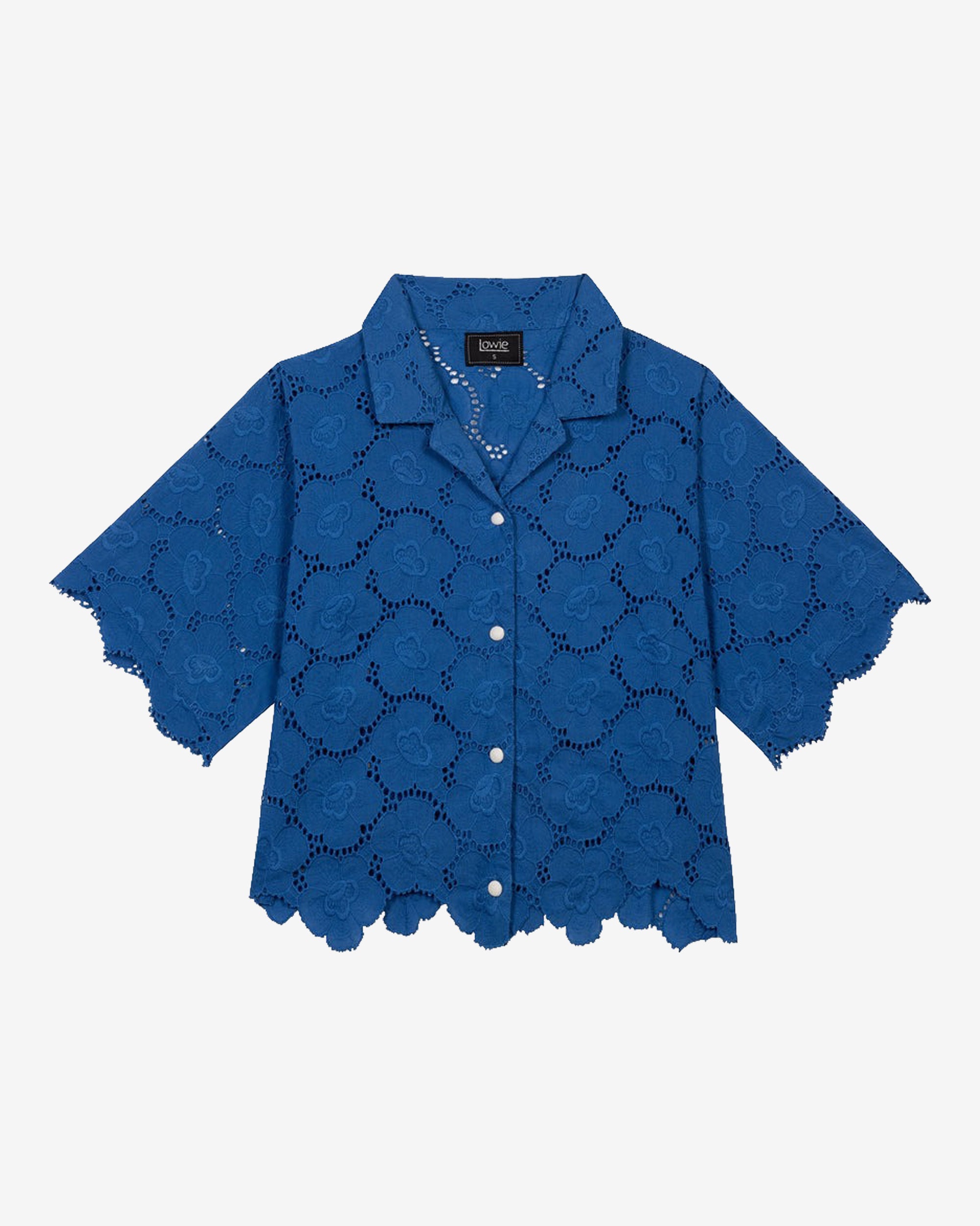 Lowie Cobalt Embroidered Shirt for Men - Stylish Casual Button Down Top for Everyday Wear & Office Outfits