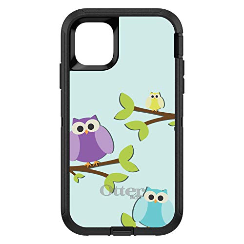 Blue Purple Yellow Owls On Black Case