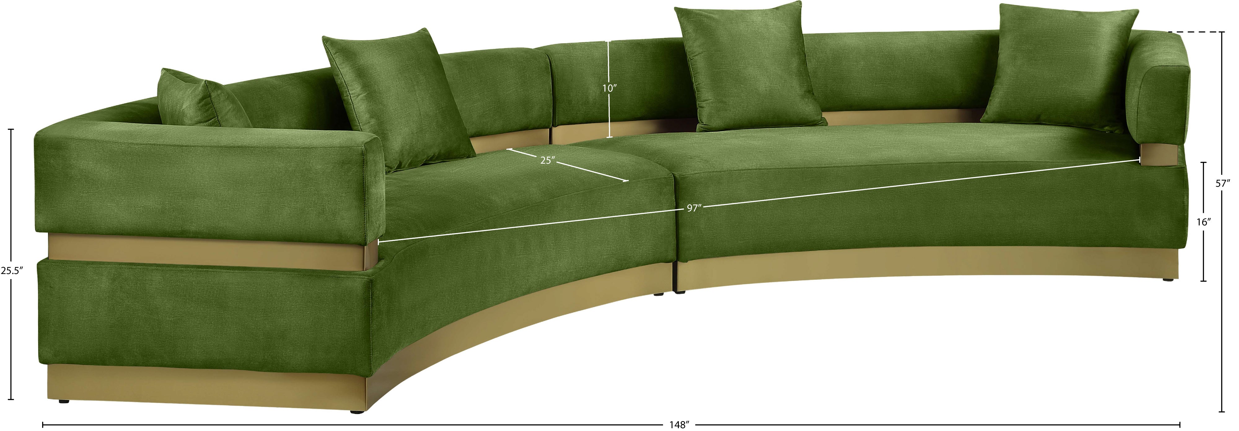 Belsa Velvet 2-Piece Sectional Sofa Set - Modern L-Shaped Couch with Soft Velvet Upholstery for Living Room, Lounge & Family Room Comfort