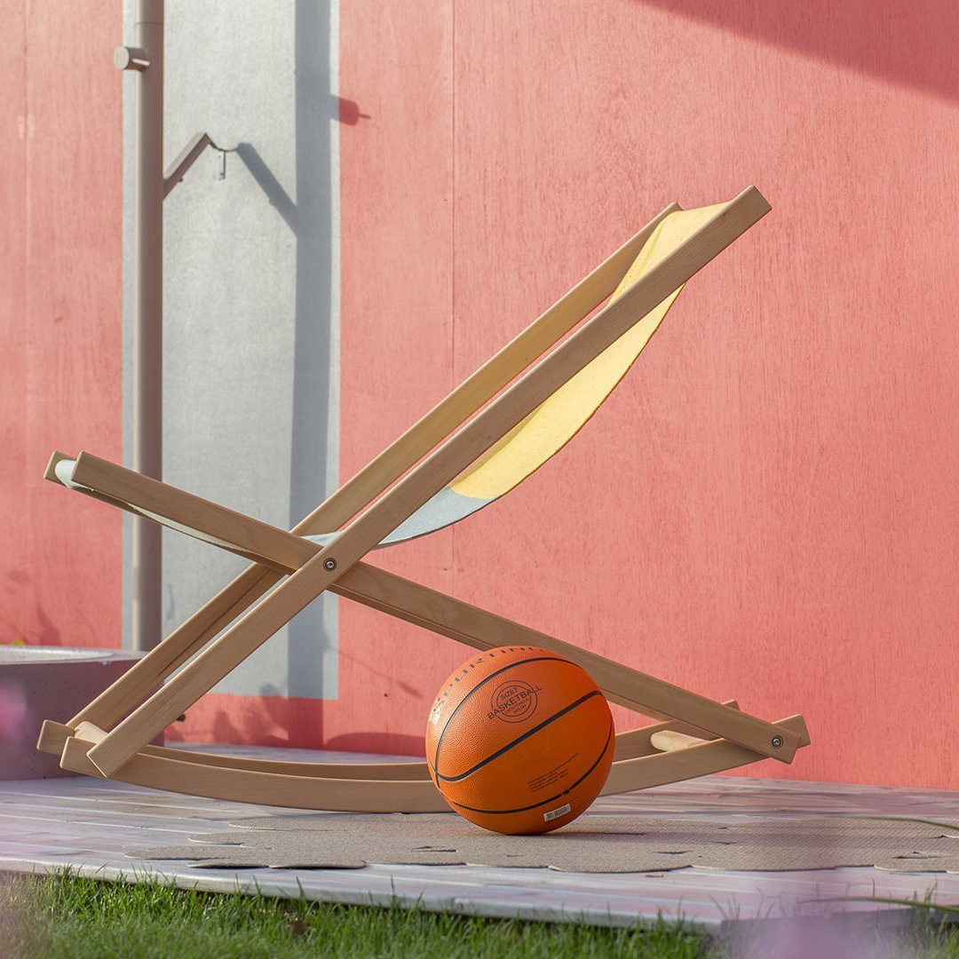 Erik Stehmann Raw Color Beach Rocker by Weltevree - Modern Outdoor Rocking Chair for Patio, Garden & Beach Relaxation