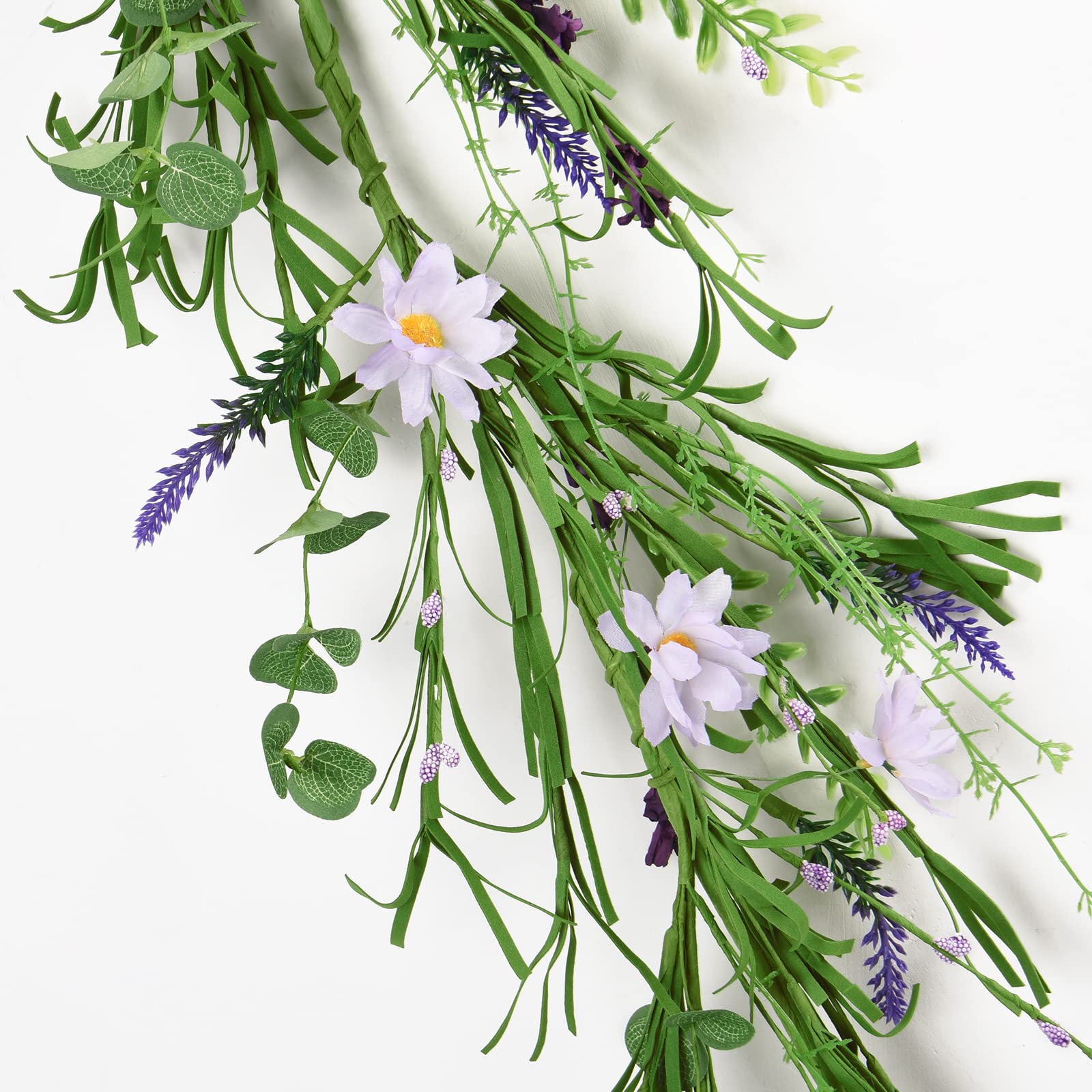 2 Pack Artificial Daisy Vine Garland - 6ft Fake Flower Hanging Ivy with Purple Daisies & Green Leaves for Wedding Decor, Party, Spring Home Decoration | Perfect for Wall Decor, Table Centerpieces, and Outdoor Events