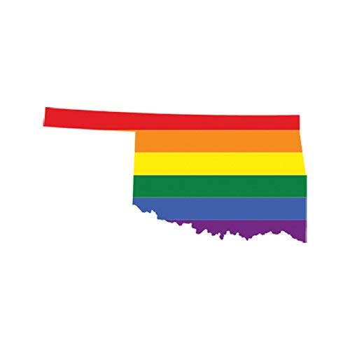 Oklahoma State Shaped Gay Pride Rainbow Flag Magnet - LGBT Vinyl Car Bumper Sticker for LGBTQ+ Support, OK State Pride - Perfect for Cars, Trucks, Laptops & Metal Surfaces
