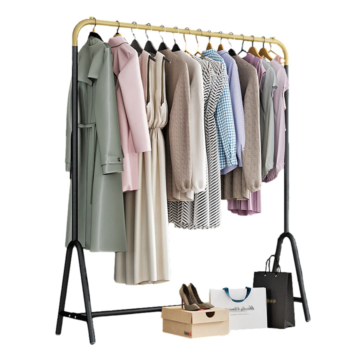 Freestanding Metal Garment Rack | Heavy Duty Clothes Drying Rack | Multi-Functional Single Pole Clothing Organizer for Bedroom, Entryway & Laundry Room | Space Saving Black Clothes Hanger for Drying, Storage & Display