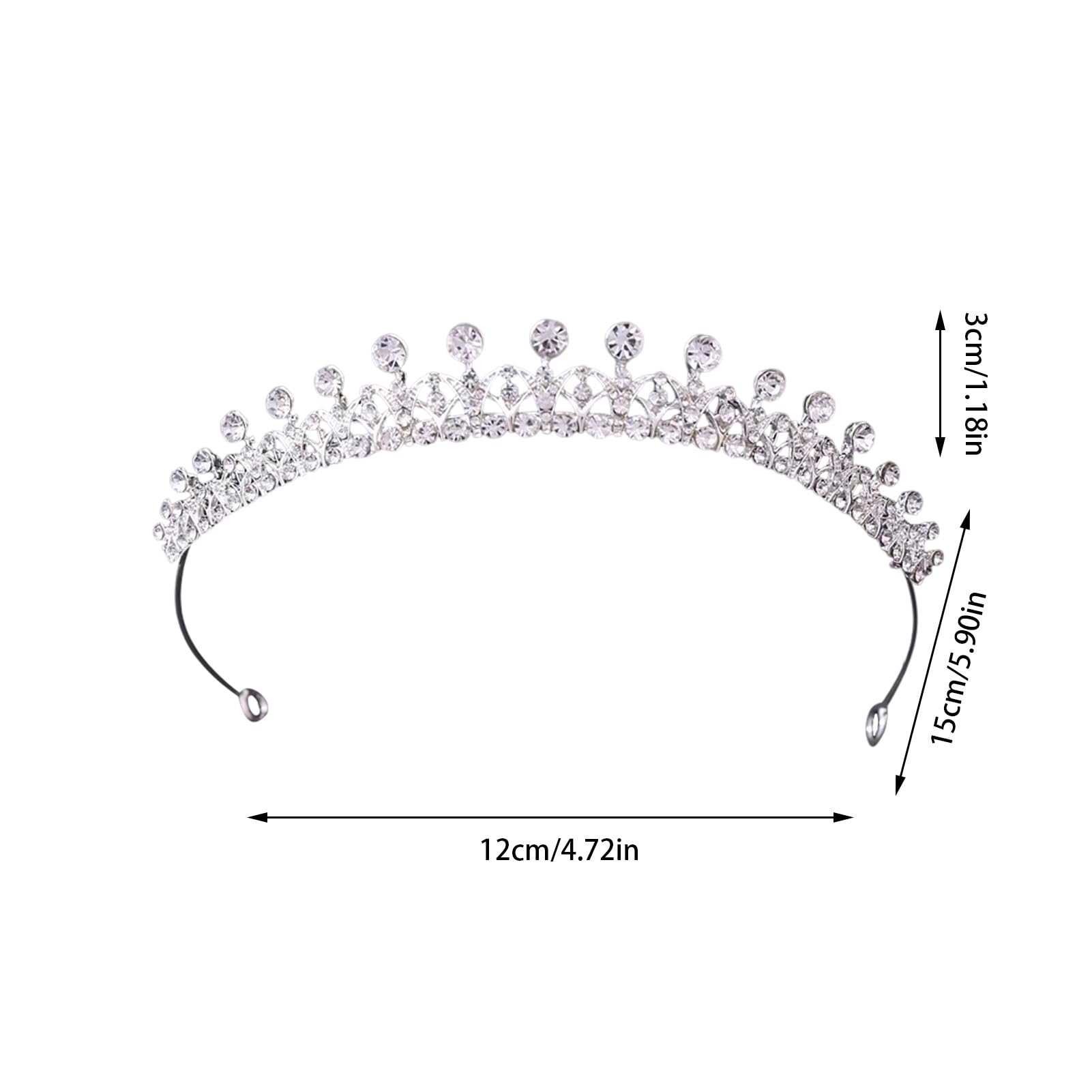 FASSME Golden Bridal Headpiece - Simple Wedding Tiara & Performance Hair Accessories for Halloween, Birthday, Anniversary | Elegant Headwear for Brides, Dancers & Special Occasions