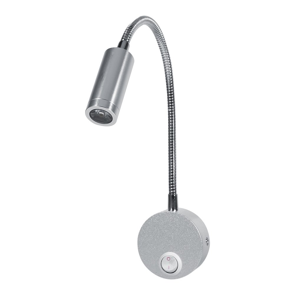 YOUTHINK LED Wall Lamp - 1W/3W Adjustable Gooseneck Reading Light with Cool/Warm White (6500K Cool White-3W) & On/Off Switch - Perfect for Bedroom, Study, Living Room - Ideal for Night Reading, Studying, and Ambient Lighting