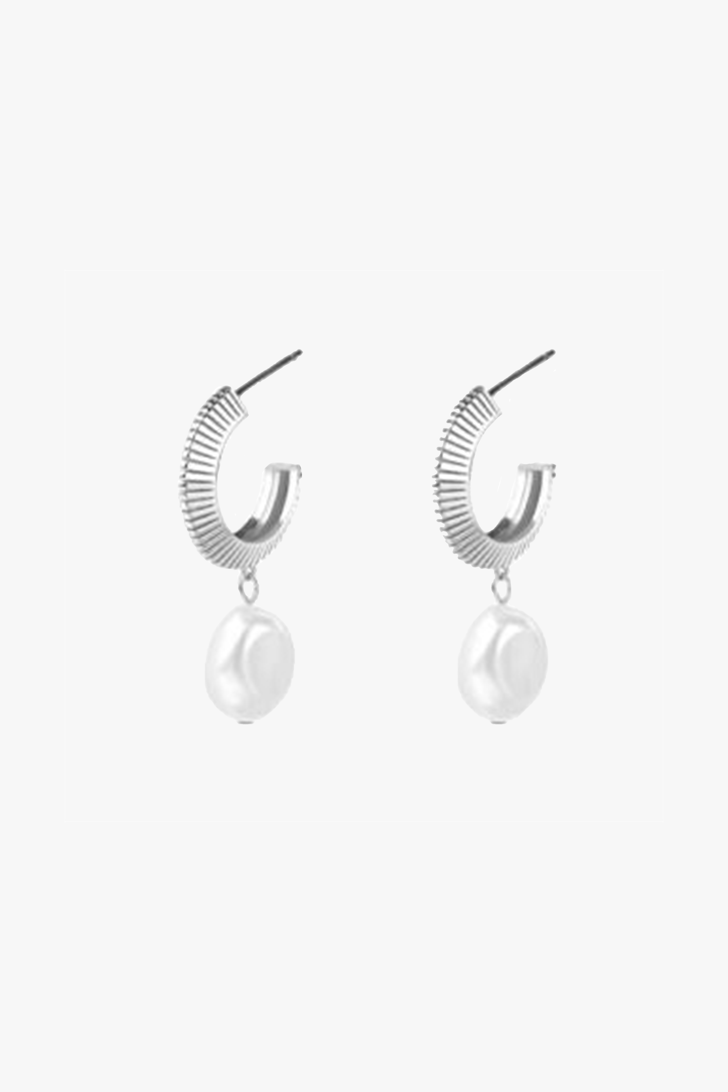 Elegant Aada Pearl Silver Hoop Earrings for Women - Perfect for Parties, Weddings & Everyday Wear