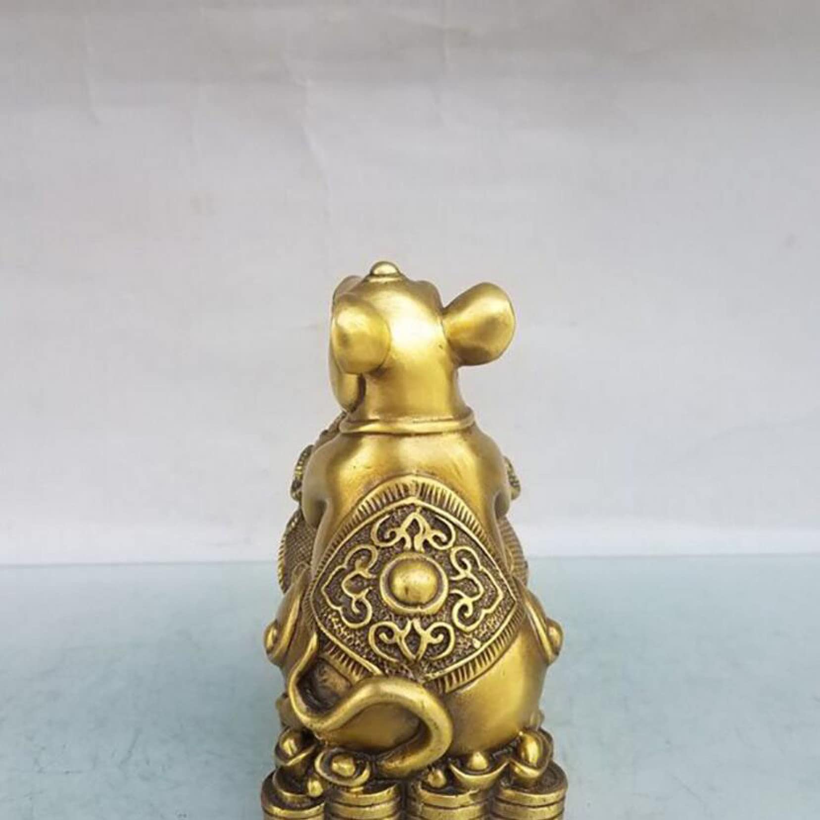 Chinese Feng Shui Money Cornucopia Mouse Brass Statue - Wealth & Fortune Collectible Figurine for Home Office Desk Decor | Perfect for New Year Gifts & Table Centerpiece Decoration