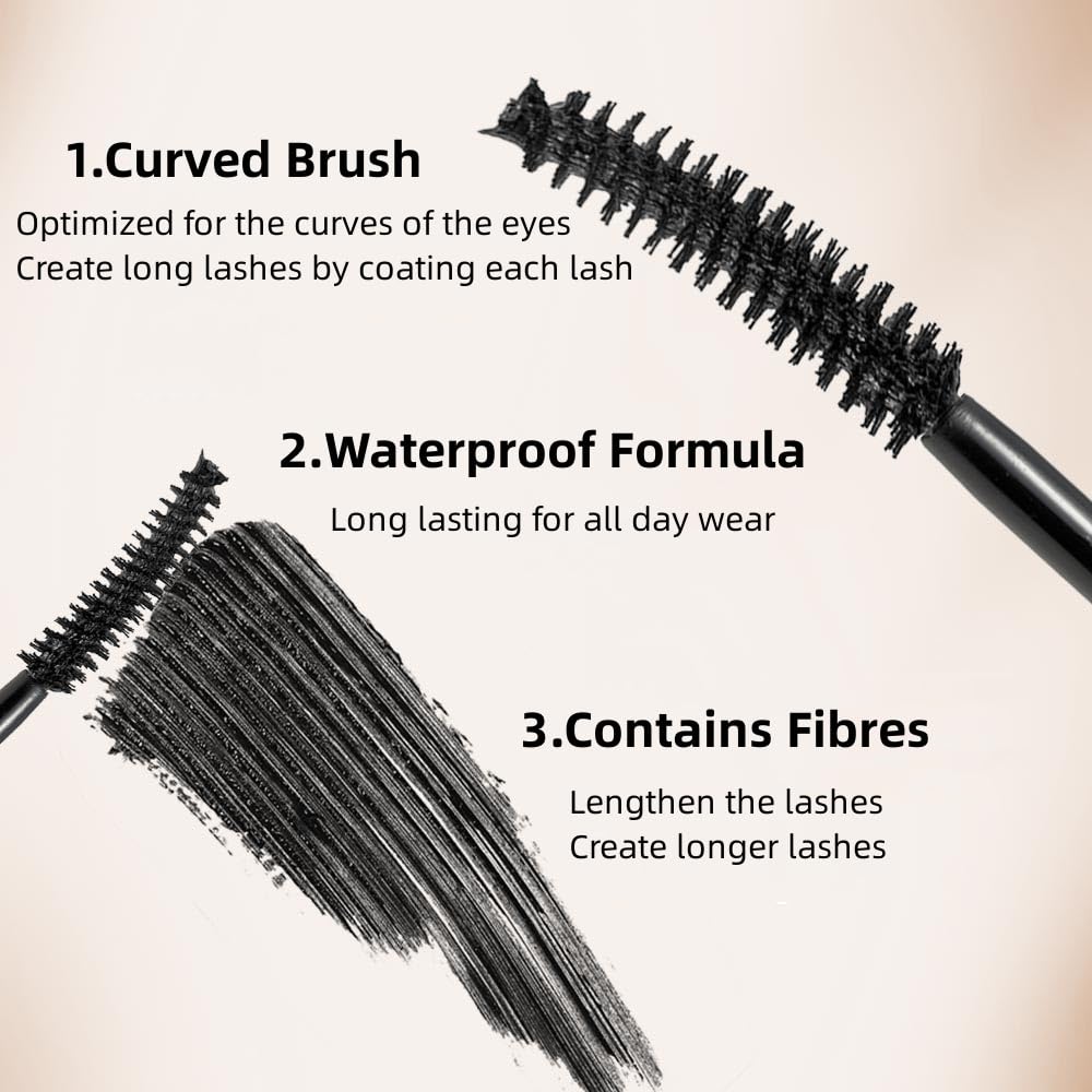 FOCALLURE Lengthening & Volumizing Fiber Lash Mascara - Smudge Proof, Long Lasting Brown Mascara for Natural Eye Makeup | Perfect for Daily Wear, Date Night & Special Occasions