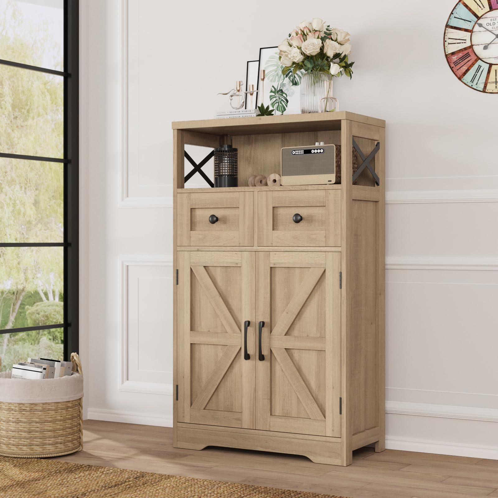 Rustic Farmhouse Storage Cabinet - 42.5