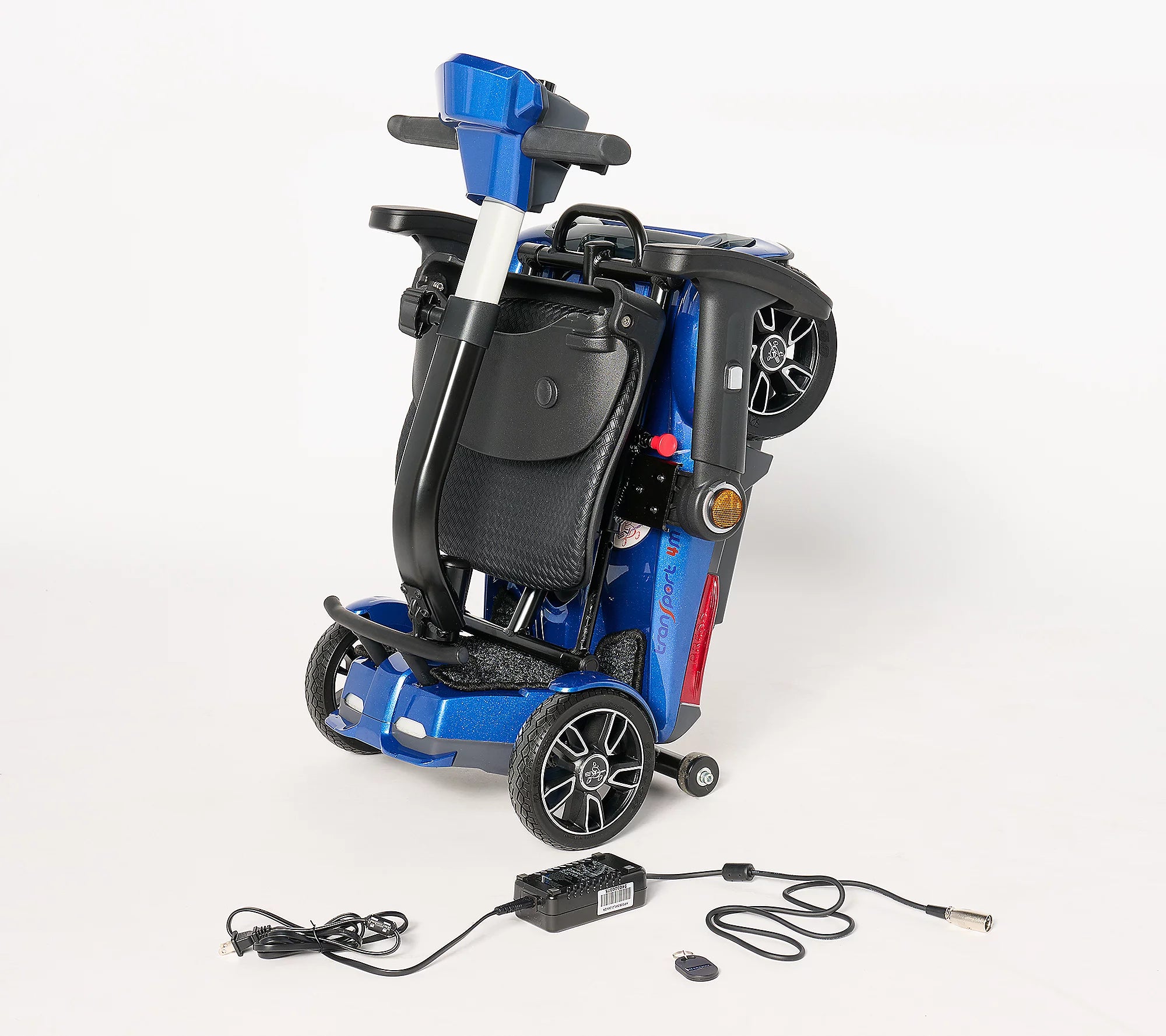 EV Rider Transport 4M Foldable Mobility Scooter - 4 Wheel Electric Scooter for Adults & Seniors - 250 lbs Weight Capacity - 24V 10Ah Li-Ion Battery - 3.7 MPH Speed - 7 Miles Range - Ideal for Indoor/Outdoor Use, Shopping, Travel & Daily Commuting (Model S19FM)