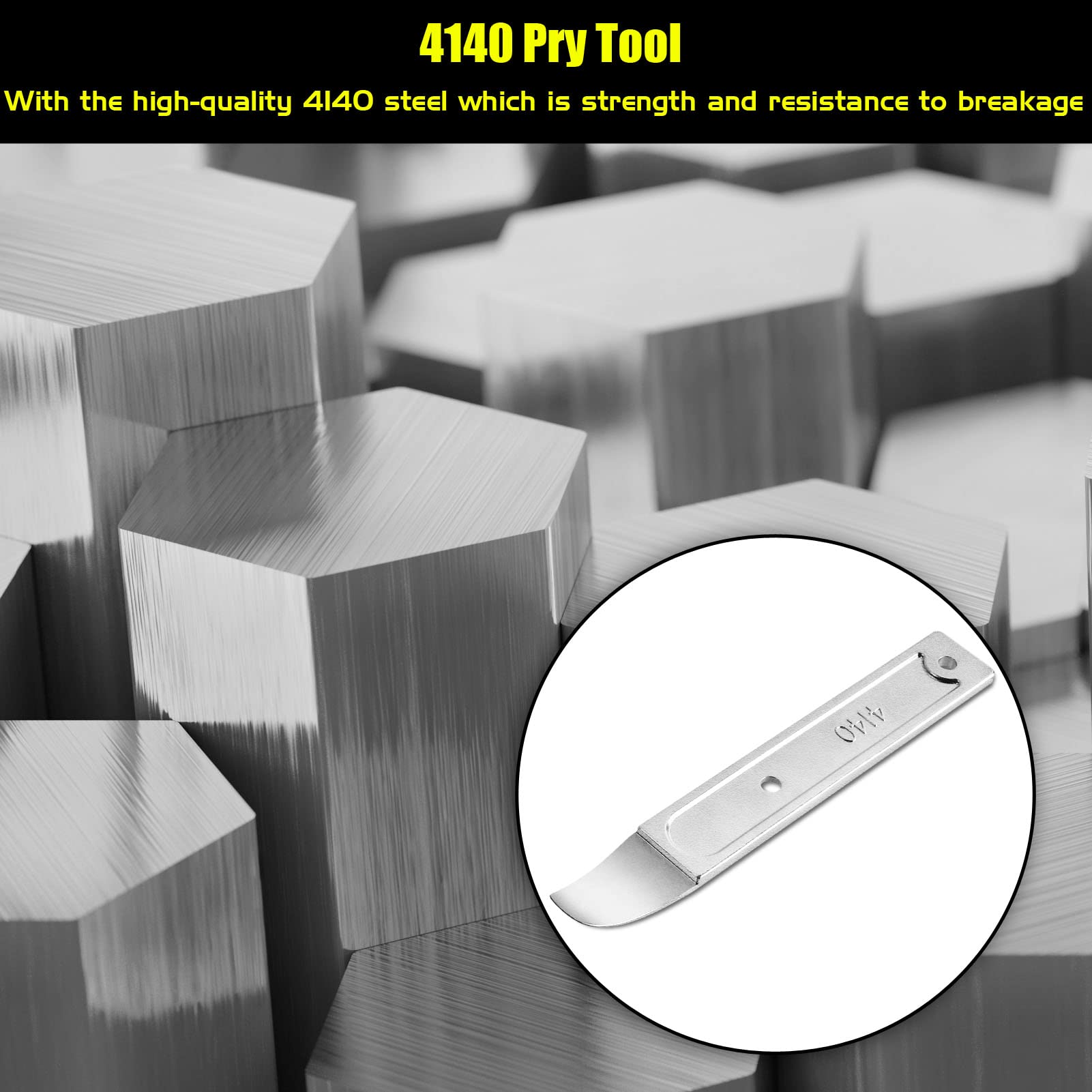 4140 Steel Pry Bar - Professional Trim Removal Tool for Auto & Aircraft Interiors | Mini Pocket Pry Bar for Door Panels & Exterior Parts | Perfect for Mechanics & DIY Car Repairs