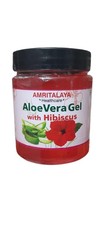 Organic Aloe Vera & Hibiscus Gel for Skin & Hair Care - 2 Pack - Perfect for Sunburn Relief, Moisturizing & Soothing Dry Skin
