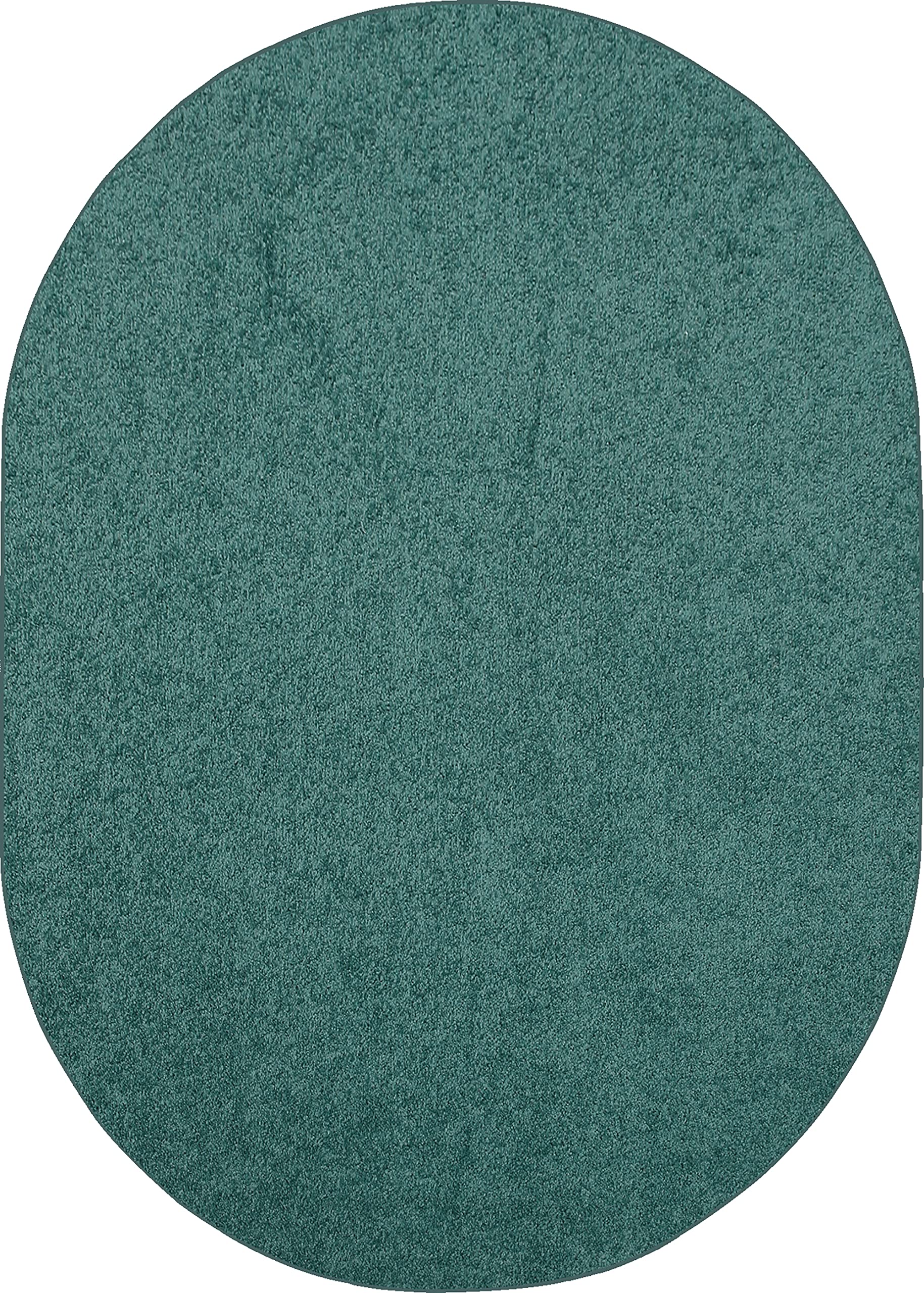Teal 3' x 5' Oval Solid Color Indoor Area Rug - Soft Non-Slip Living Room Carpet for Bedroom, Nursery & Home Decor