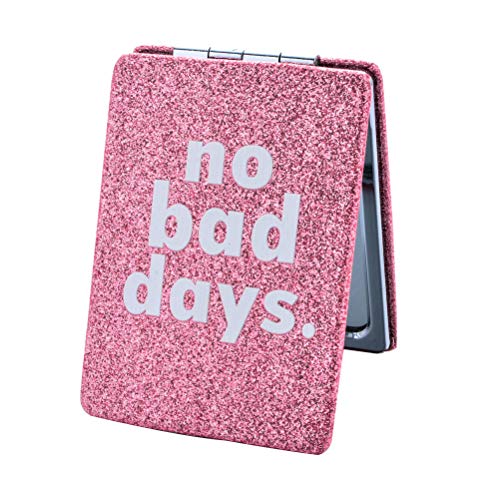 FRCOLOR Glitter Sequins Foldable Mirror - Portable Cosmetic Mirror with Stand for Women | Pink Vanity Mirror for Makeup, Travel & Bedroom Decor | Perfect for Home, Dorm & Gift Giving
