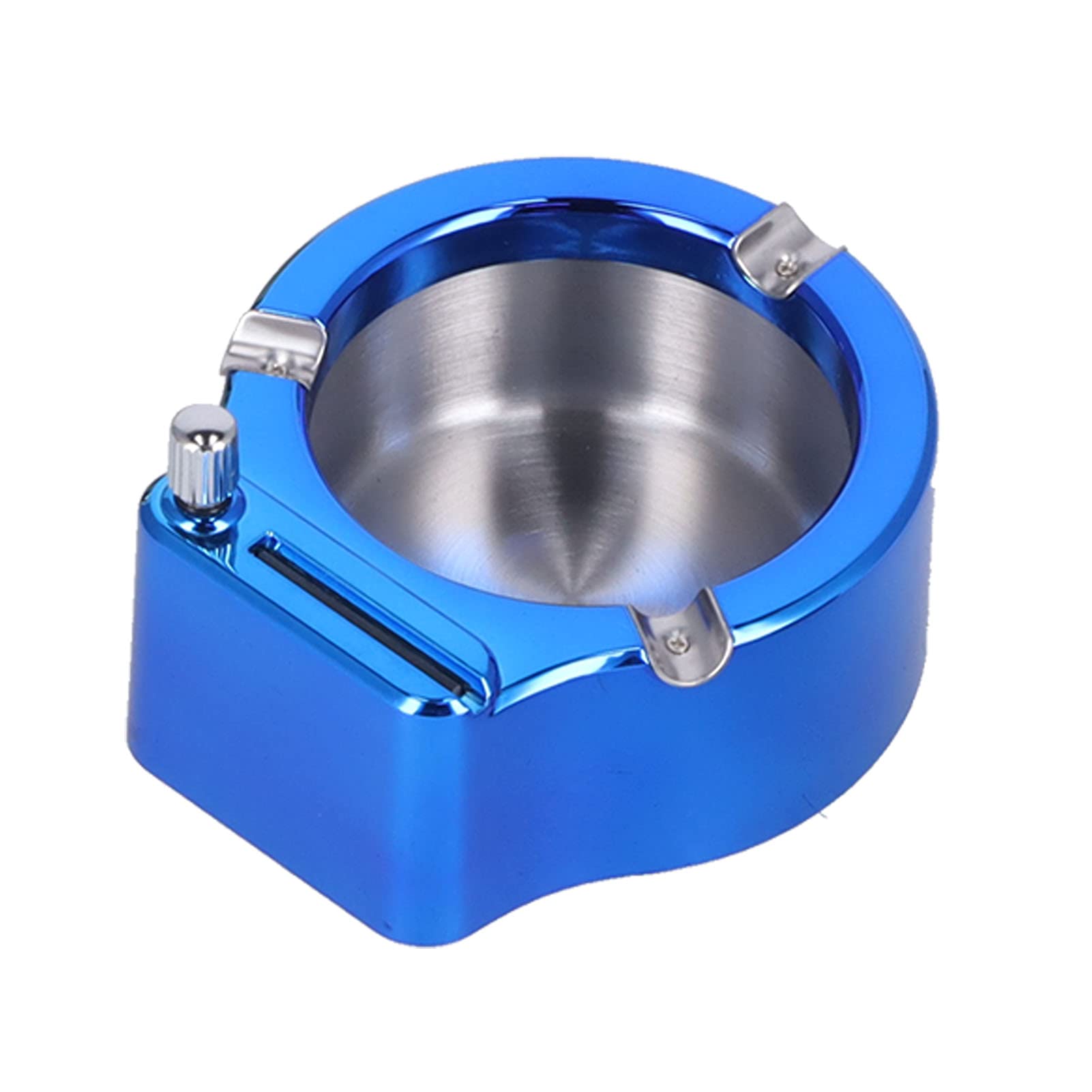 3-Slot Match Lighter Ashtray for Home & Office - Premium Blue Ceramic Ashtray for Smoking Accessories, Cigarettes & Cigars | Perfect for Living Room, Patio, or Outdoor Use