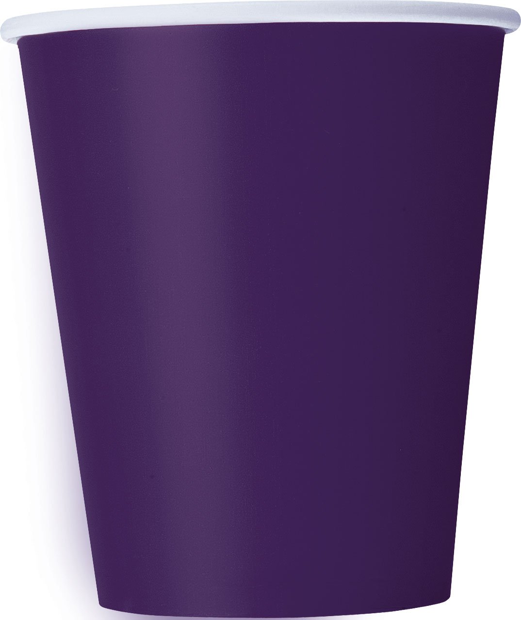 Deep Purple 9 oz Disposable Paper Cups (Pack of 8) - Eco-Friendly Solid Color Party Cups for Beverages - Ideal for Birthday Parties, BBQs, Picnics & Family Gatherings