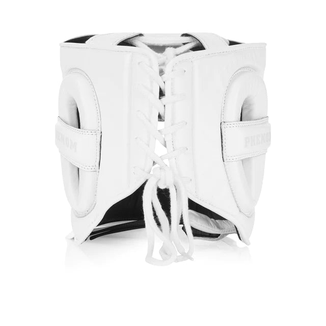 PHENOM FSHG250 Elite White Pro Bar Headgear - Premium Wrestling & MMA Head Protection for Training & Competition