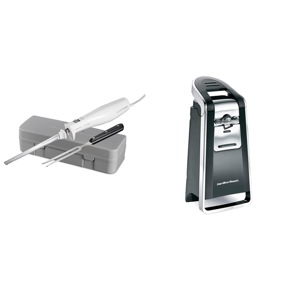 Hamilton Beach Electric Knife Set - Automatic Carving Knife for Meat, Poultry, Bread & Foam Crafting (Model 76606ZA) | Perfect for Holiday Dinners, BBQ Parties & DIY Projects