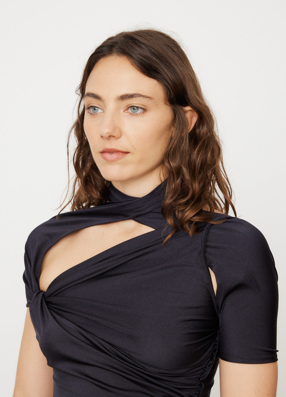 Asymmetric Draped Jersey Top for Women - Trendy Loose Fit Casual Blouse - Perfect for Date Night, Office Wear & Weekend Outings