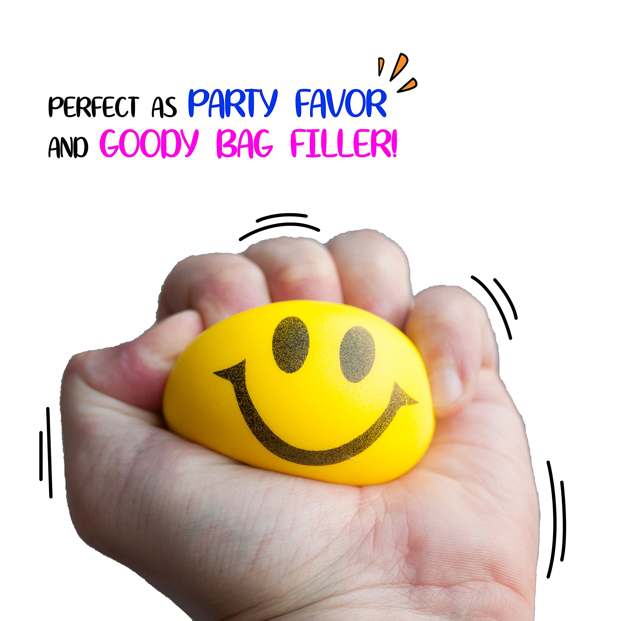 Neliblu Kids Party Favors - Wacky Tracks Snap & Click Fidget Toys for Sensory Play, Happy Face Squishies & Stress Relief Foam Balls - Perfect for Birthday Gifts, Classroom Rewards and Anxiety Relief