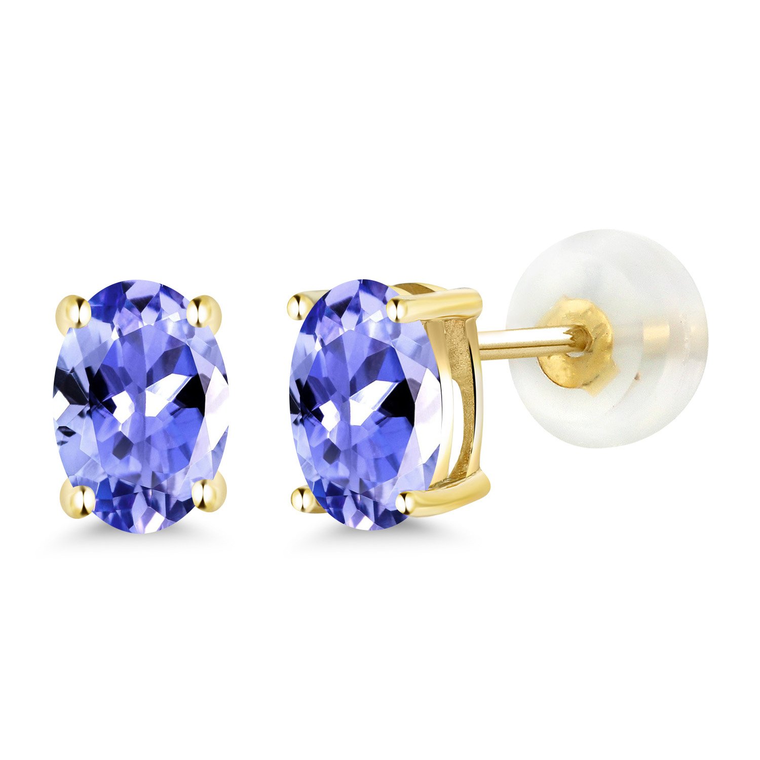 14K Gold Oval Gemstone Birthstone Stud Earrings for Women & Men | 6x4mm Oval Cut | Fine Jewelry Gift for Her, Mom, Wife | Anniversary, Birthday, Christmas Present | Everyday Wear & Special Occasions