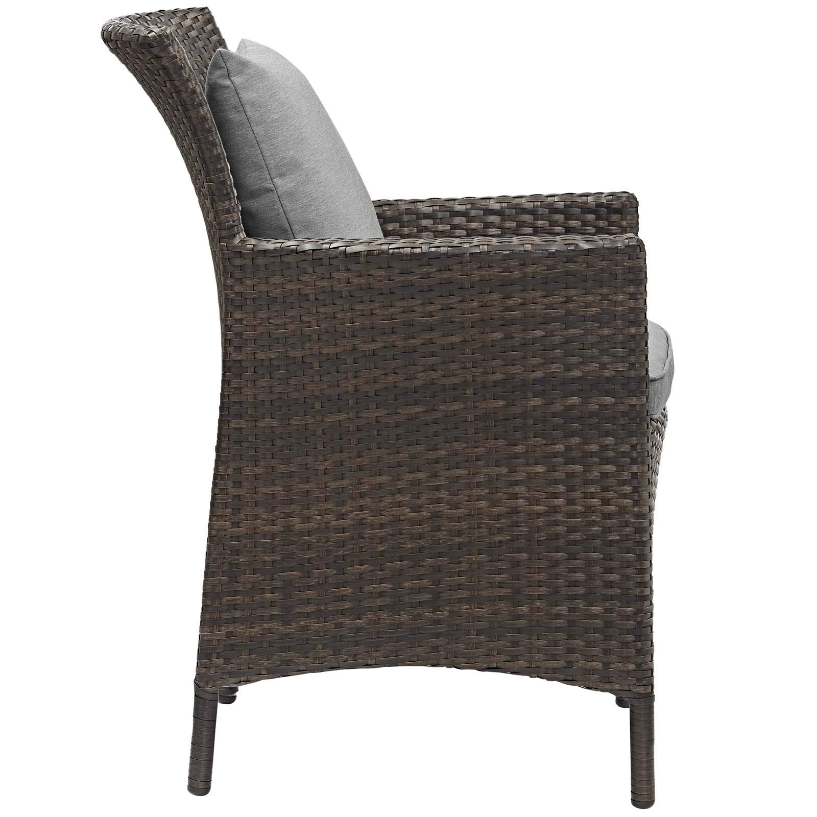 Modway EEI-3892-BRN-GRY-SET 5-Piece Brown & Gray Outdoor Dining Set - Weather-Resistant Patio Furniture for Backyard, Garden, Poolside or Deck Dining