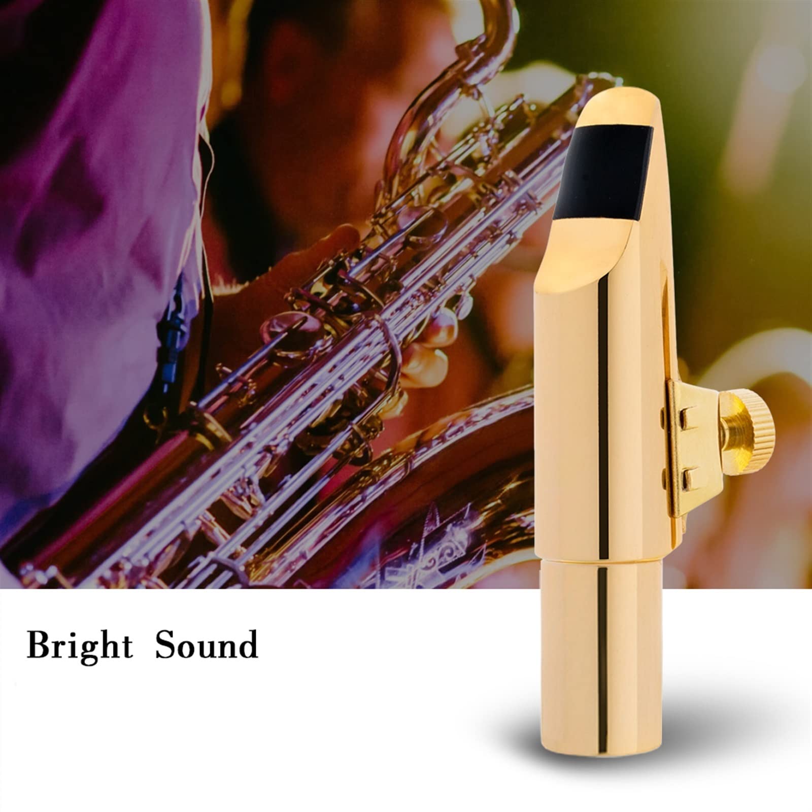 Professional Tenor Saxophone Metal Mouthpiece - Gold Plated Saxophone Accessories for Jazz, Blues & Live Performances - Perfect for Musicians & Students