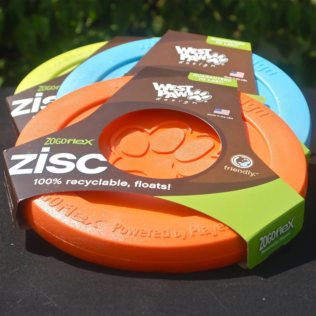 West Paw Design Zisc Flying Disc Dog Toy - Durable, Non-Toxic Fetch Frisbee for Dogs - Perfect for Outdoor Play, Beach, Park & Backyard Fun
