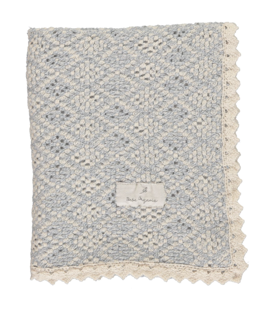 BEBE ORGANIC CROCHET BLANKET - Soft Handmade Baby Blanket for Boys & Girls - Hypoallergenic & Breathable - Perfect for Nursery, Stroller, Swaddling & Photo Props