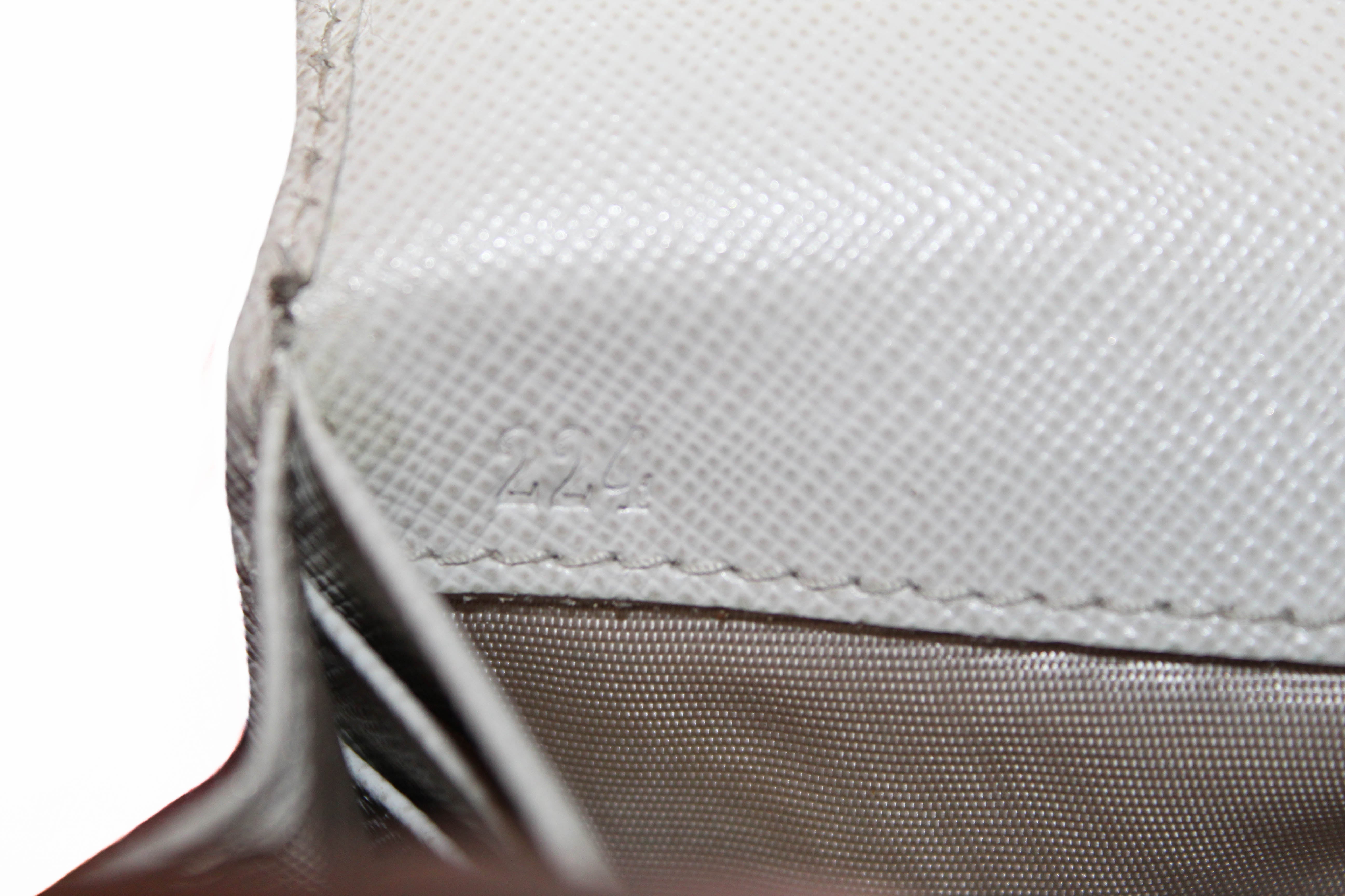Authentic Prada Ivory Saffiano Leather Continental Flap Wallet for Women | Luxury Designer Wallet with RFID Protection | Perfect for Everyday Use, Travel & Gift Giving