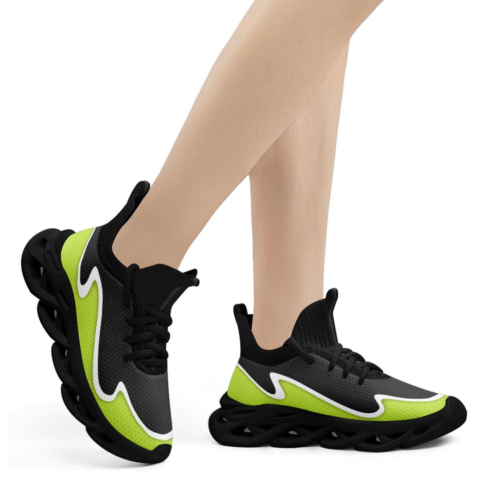 Custom Dark Gray Green Maxsoul Personalized Sneakers - Breathable Lightweight Comfortable Shoes for Men & Women - Perfect for Running, Gym, Workout & Casual Wear (FN030A E020011, Size 8)