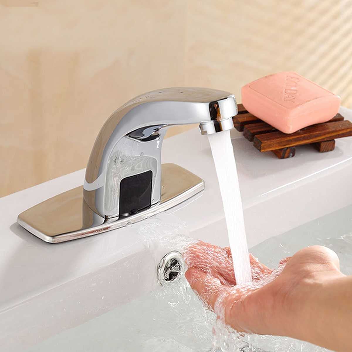Automatic Sensor Faucet for Bathroom Sink - Hands Free Infrared Tap for Home & Public Restrooms