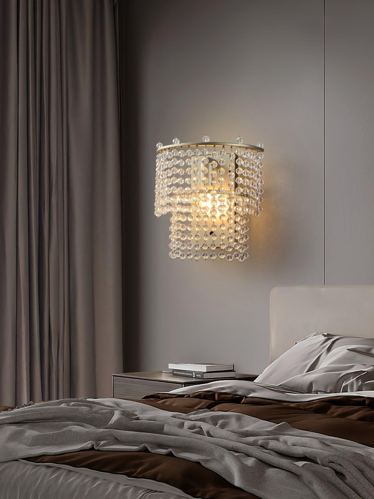 Crystal Waterfall Wall Light - Modern LED Sconce for Home Decor, Bedroom & Living Room Lighting - Elegant Waterfall Design for Indoor Wall Mount Installation