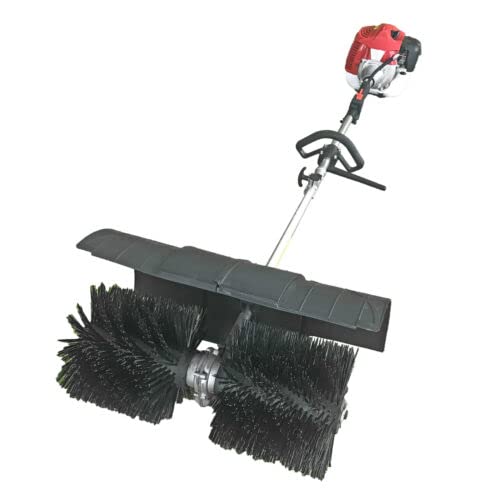 52CC 2-Stroke Gas Powered Handheld Sweeper - 2.3HP Walk Behind Lawn Broom for Garden, Yard, Sidewalk & Driveway Cleaning - Ideal for Artificial Grass, Leaves & Debris Removal