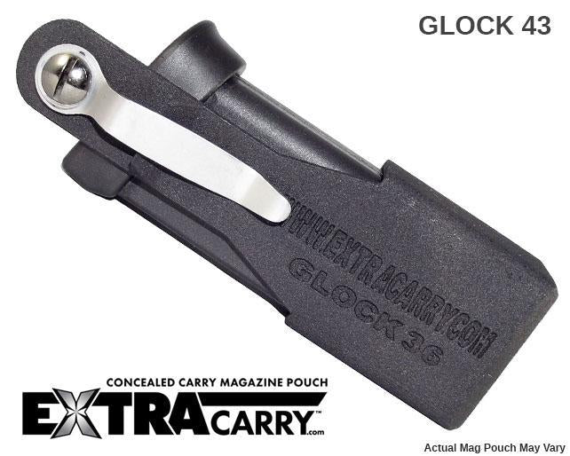 Glock 43 9mm Magazine - Standard Capacity 9mm Pistol Magazine with Magazine Pouch - Perfect for Concealed Carry & Range Training