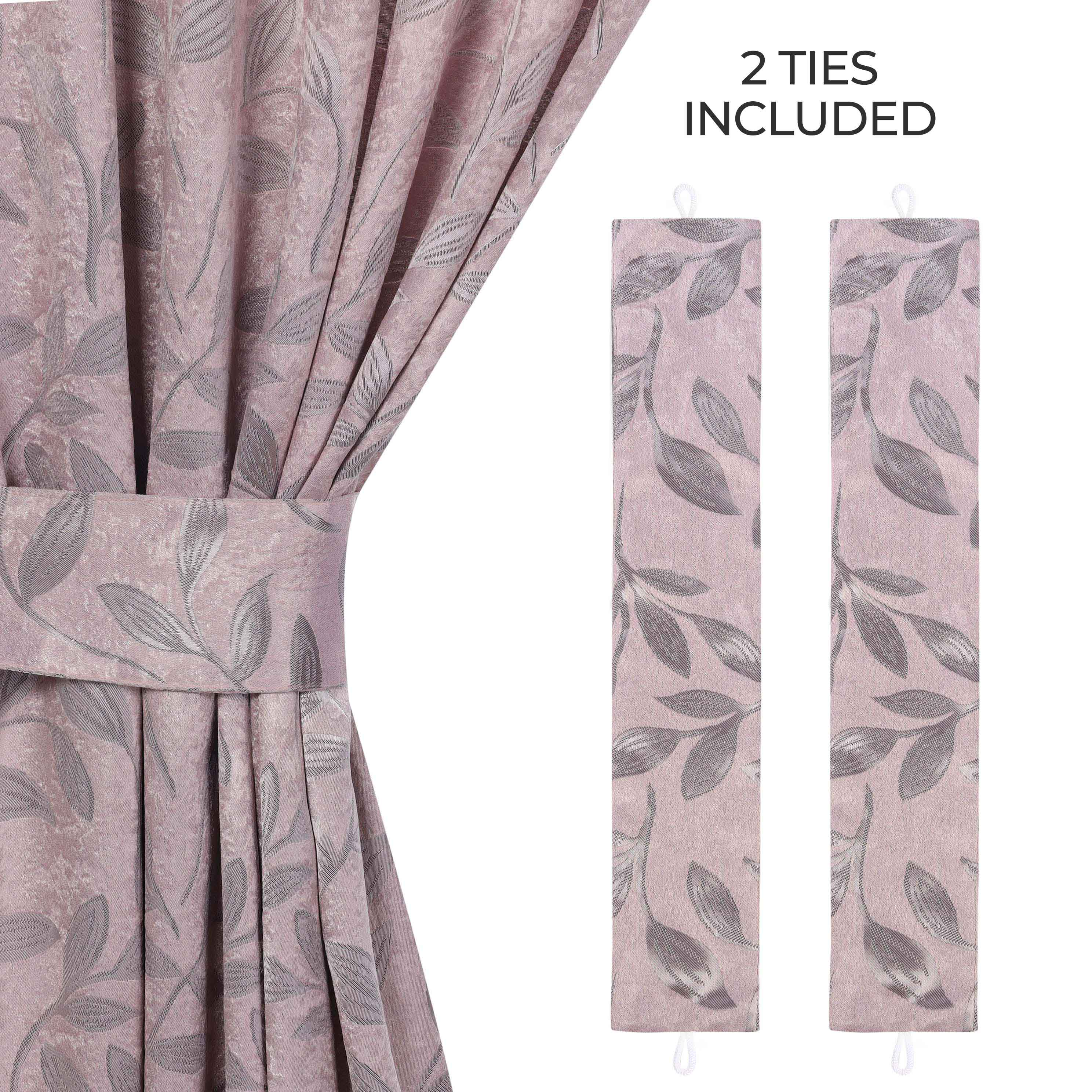 Blackout Curtains for Bedroom - Set of 2 Panels, 100% Room Darkening Thermal Insulated Drapes with Leaves Pattern - Perfect for Nursery, Home Theater & Light Sleepers