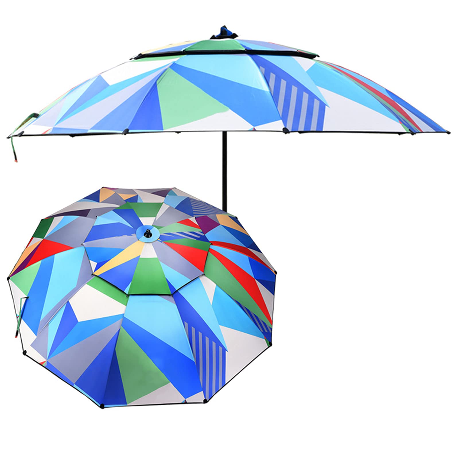 YFZN 7.2ft Large Outdoor Umbrella - Sun Shade Beach Parasol with Tilt & 360° Adjustable for Garden, Balcony, Pool, Fishing | Perfect for Beach Trips, Backyard Relaxation & Outdoor Activities