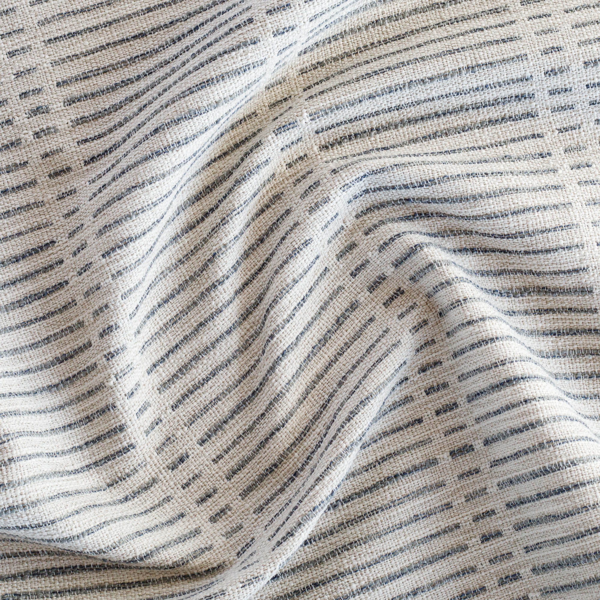 Premium Carson Stripe Fabric - Stone Blue Cotton Blend Upholstery Material for Sofa, Curtains & Home Decor Projects